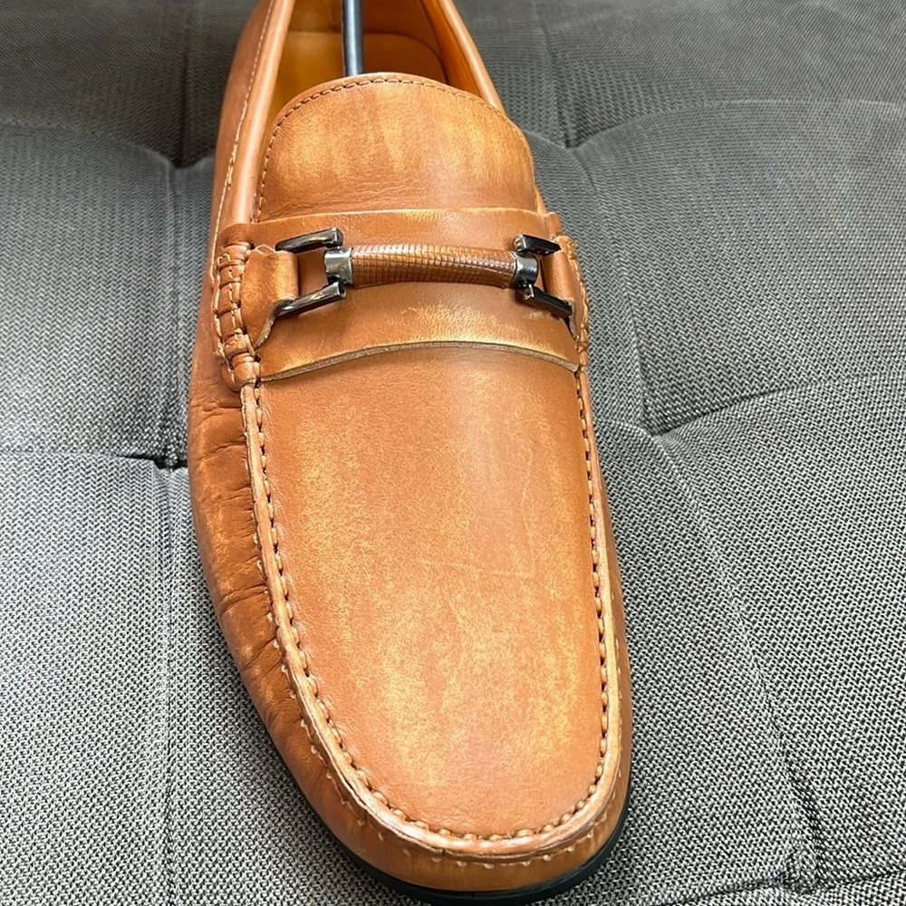 🇪🇸🥑NIB Donald Pliner Imari Horsebit Leather Moccasin Loafers 13 | Luxury Coastal